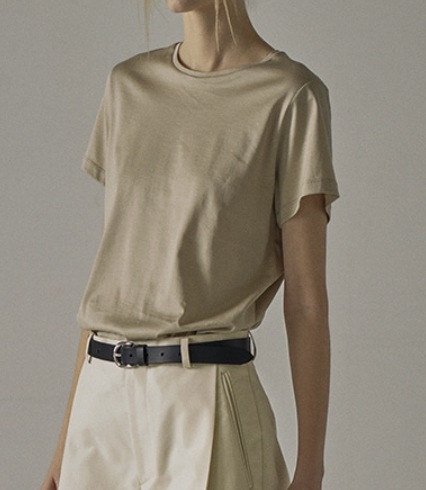 ファサードパターン Silket Cotton T-shirt Dust Beige