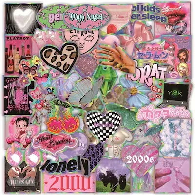 メモ帳　シール大量ぼっくす♡ Qoo10] 90'sギャルエッグ メモ帳 文房