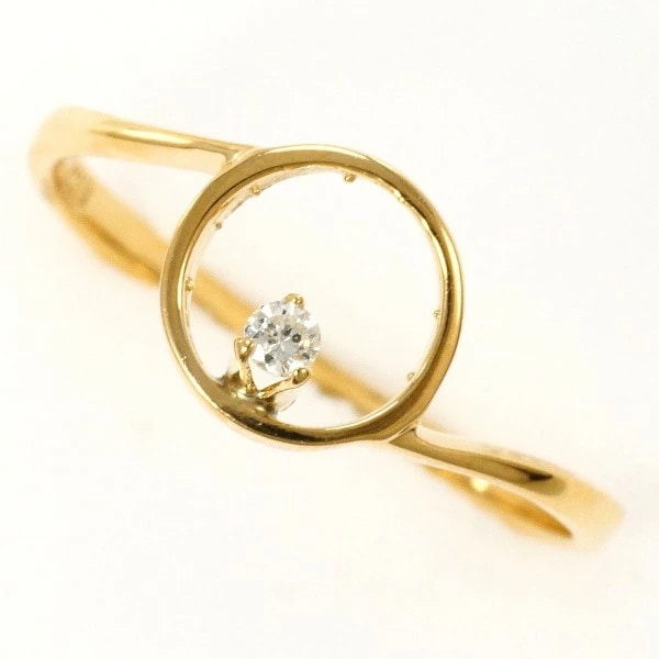 K18 18金 YG イエローゴールド リング 指輪 10.5号 ダイヤ ジュエリー 中古