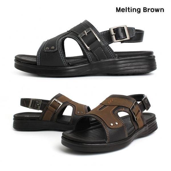 男性カジュアルバンディングバックルサンダル3cm