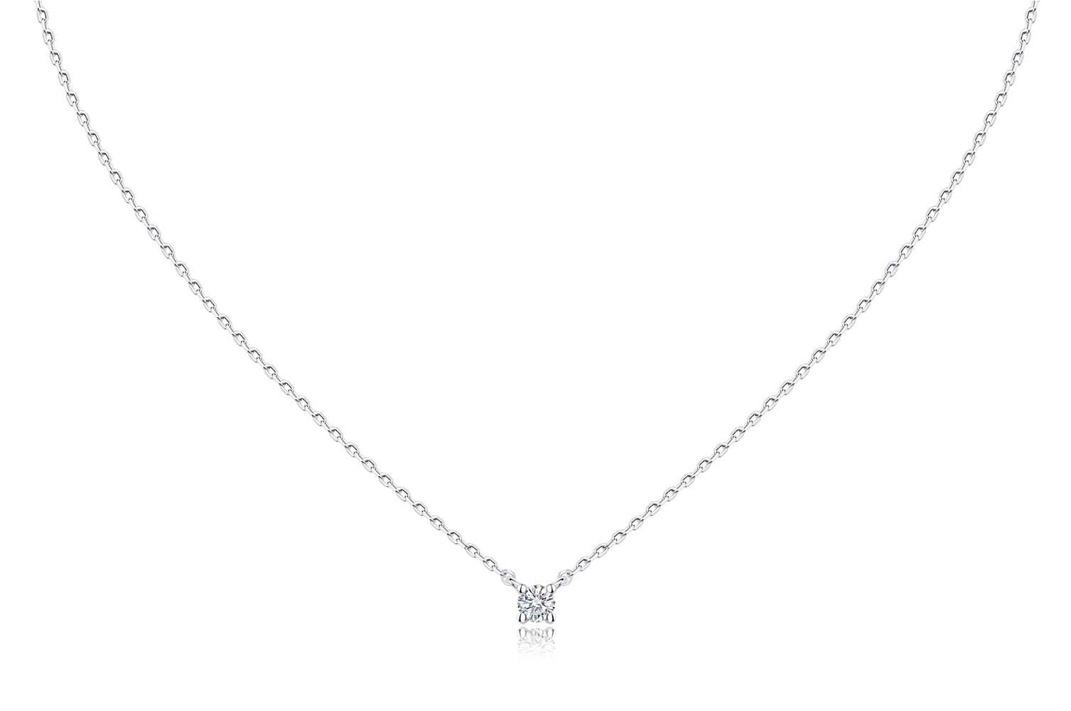 [lady like] レディライク］シルバー 一粒 CZ スマート 小顔 フレッシュ 美人 ネックレス 40cm（ERP） 4,788円