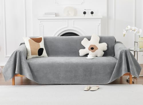 HomeFirst ソファーカバー 犬猫対策 北欧風 マルチカバー 長方形 大判 撥水加工 ソファカバー 3人掛け 肘付き 肘なし ソファーベッドカバー 多機能 ブランケット 無地 柔らかい ソファー