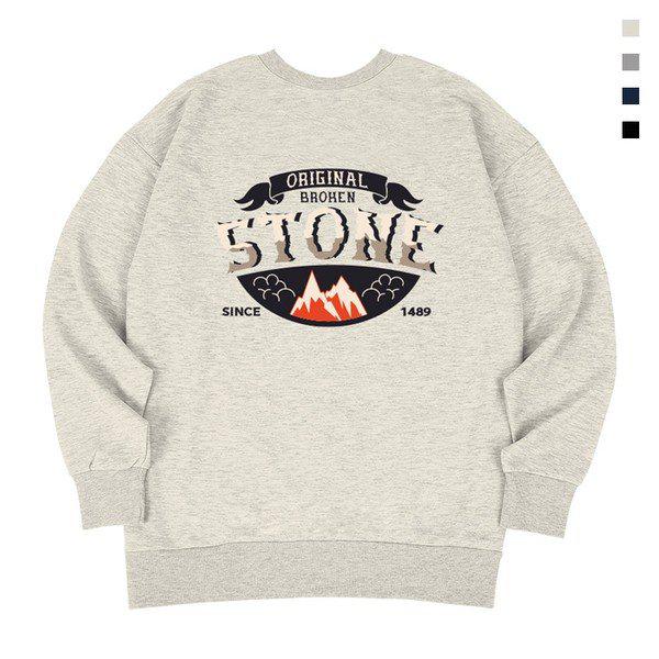 ブロークンストーン 裏起毛 オーバーフィット 男女共用 トレーナー_P378693865