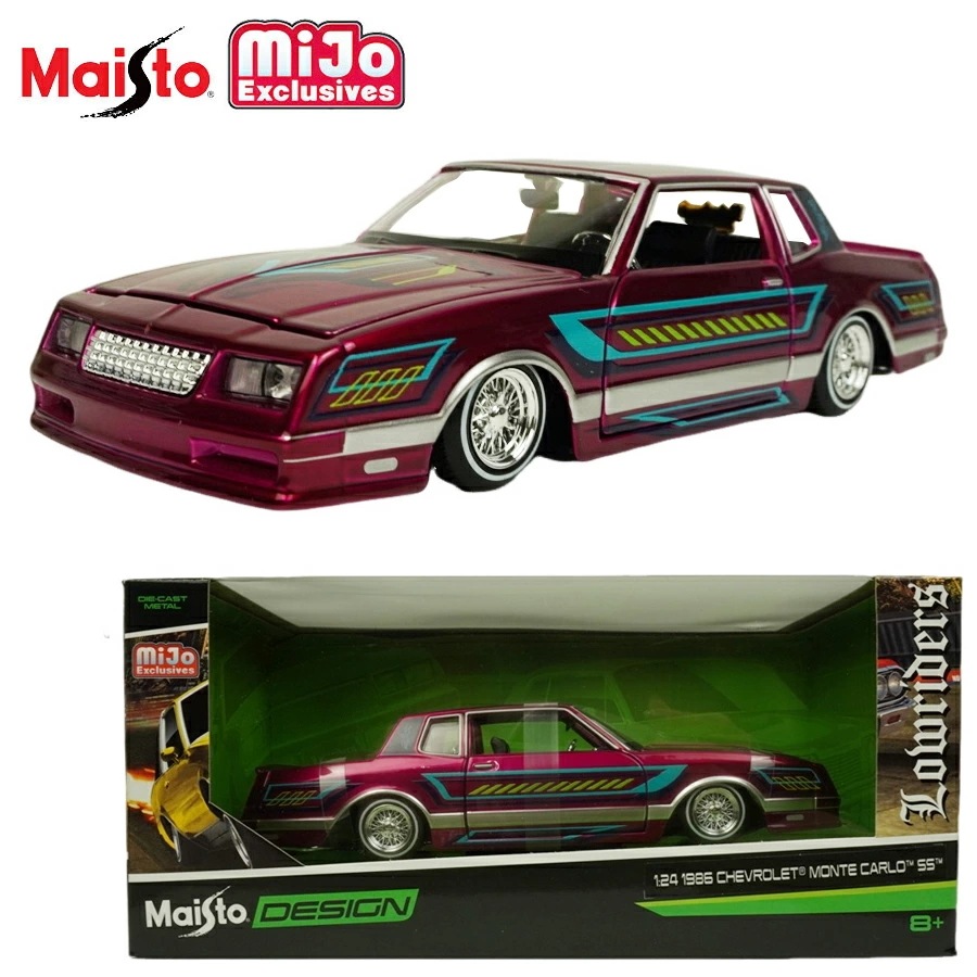 ダイキャスト 1/24 箱入り ミニカーMASITO 1:24 1986 CHEVROLET MONTE CARLO SSマイスト シボレー モンテ カルロパープル 紫 ローラ
