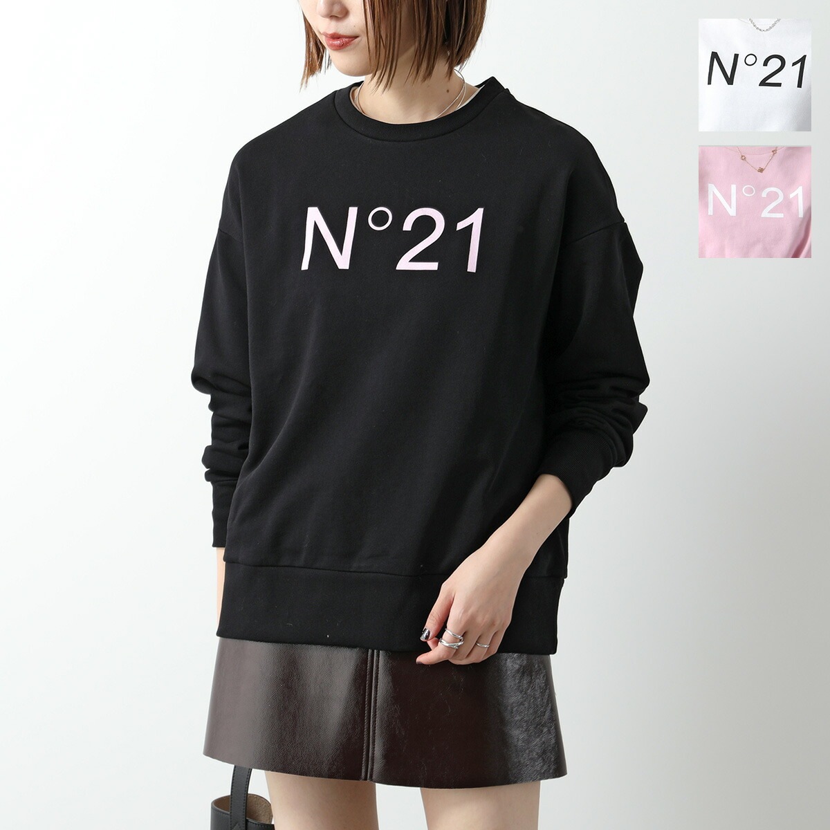 N21 KIDS ヌメロヴェントゥーノ キッズ トレーナー N21A23 N0154 レディース ガールズ スウェット コットン 長袖 クルーネック ロゴ カラー3色