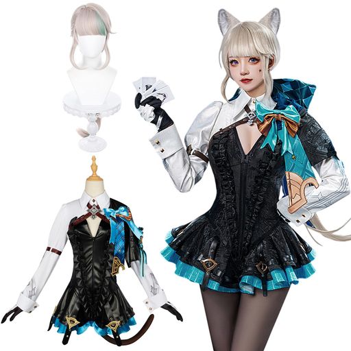 コスパ最高 即納 リネット コスプレ ウィッグ付き リネ助手 原神 コスプレ衣装 フルセット コスチューム 大人用 仮装 文化祭 GENSHIN LYNETTE COSPLAY (リネット ウィッグ付