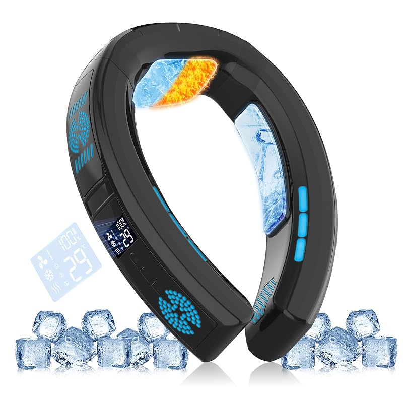 即納：AVCITY ネッククーラー【2025年夏新モデル】首掛け扇風機 瞬間冷感 ネックファン【3段階送風・3段階冷却・3段階加熱】10000mAh大容量 Type-C充電式 USB扇風機 LEDライ