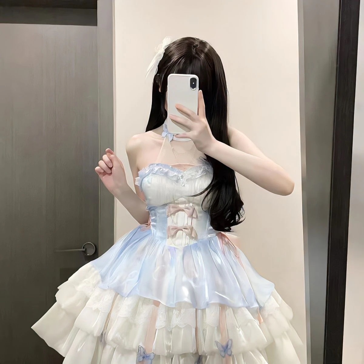 ショートスカート 愛の神様の就任 ロリータプリンセススタイル キキョウハウス ピュアラストスタイル ホルターネックストラップドレスワンピースドレスドレス 6,530円