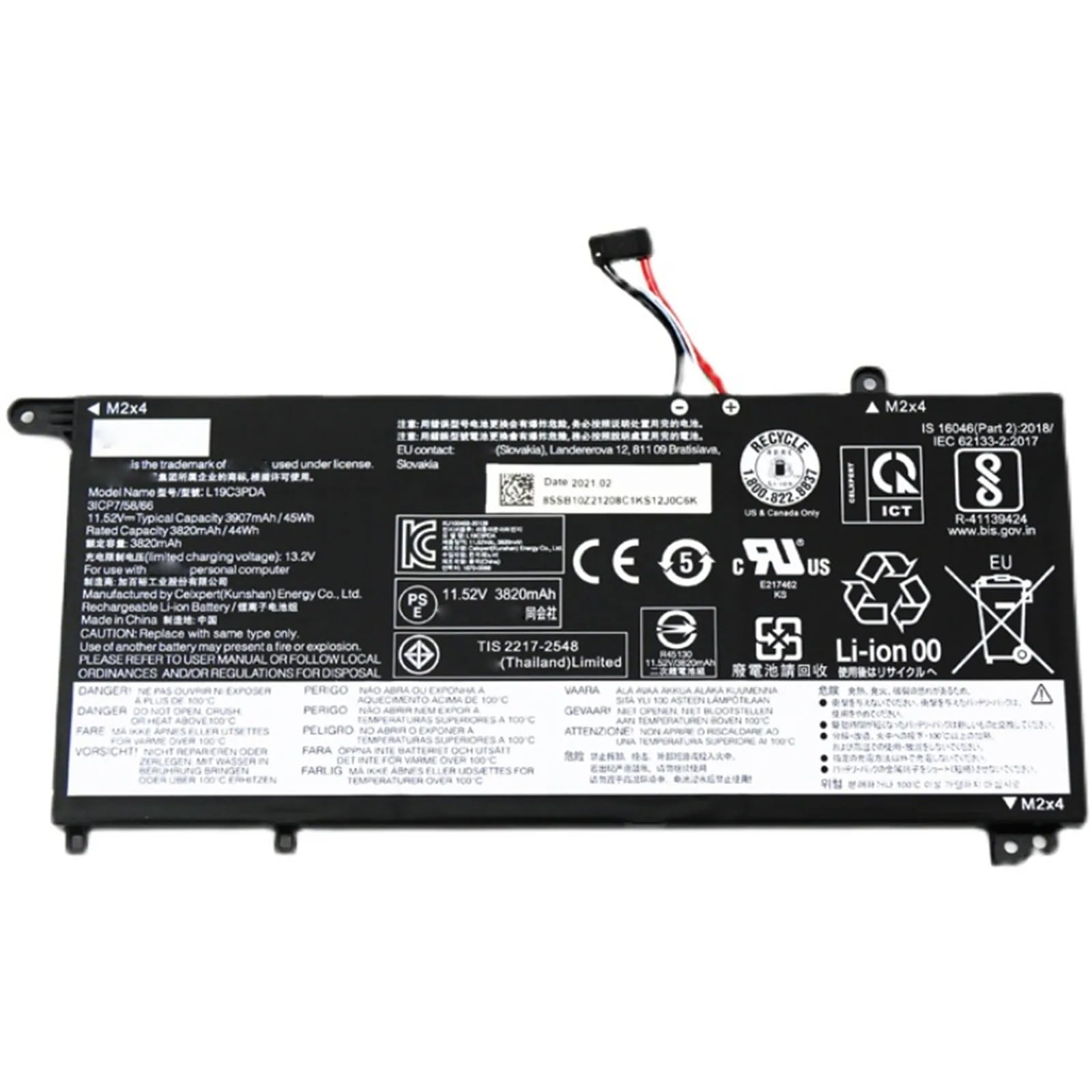 L19C3PDA 電池・Lenovo/ThinkPadノートパソコン互換 45Wh/3907mAh K4E-ARE K4E-ITL L19L3PDA L19M3PDA L19C3PDA 交換用のバッテ