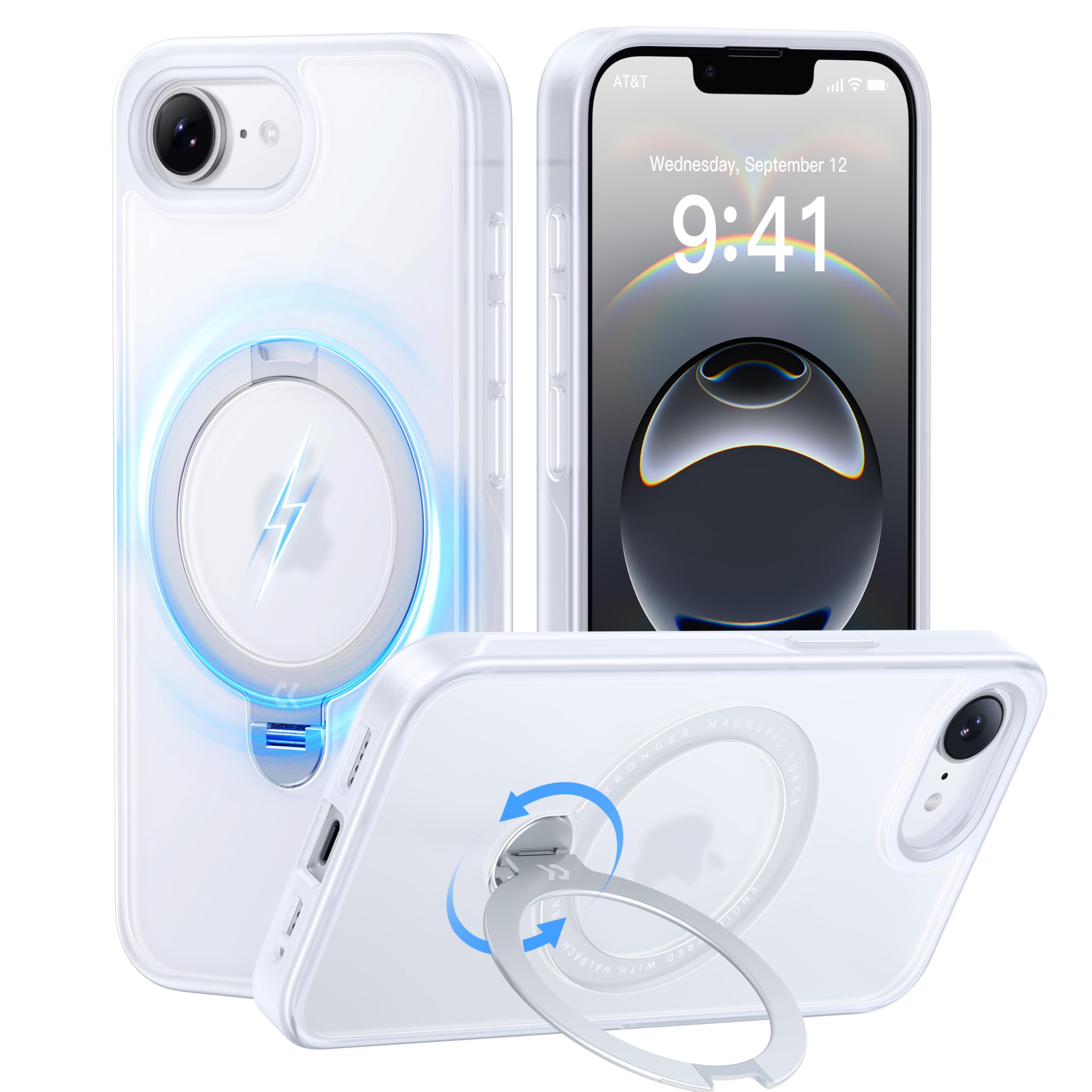 2025最高傑作&定点360度回転】CASEKOO iPhone 16e 用 ケース 米軍MIL 