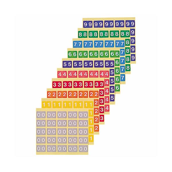 (まとめ)ライオン事務器 カラーナンバーラベルM数字1 KM-2-1 1パック(250片:25片×10シート) (×5セット)