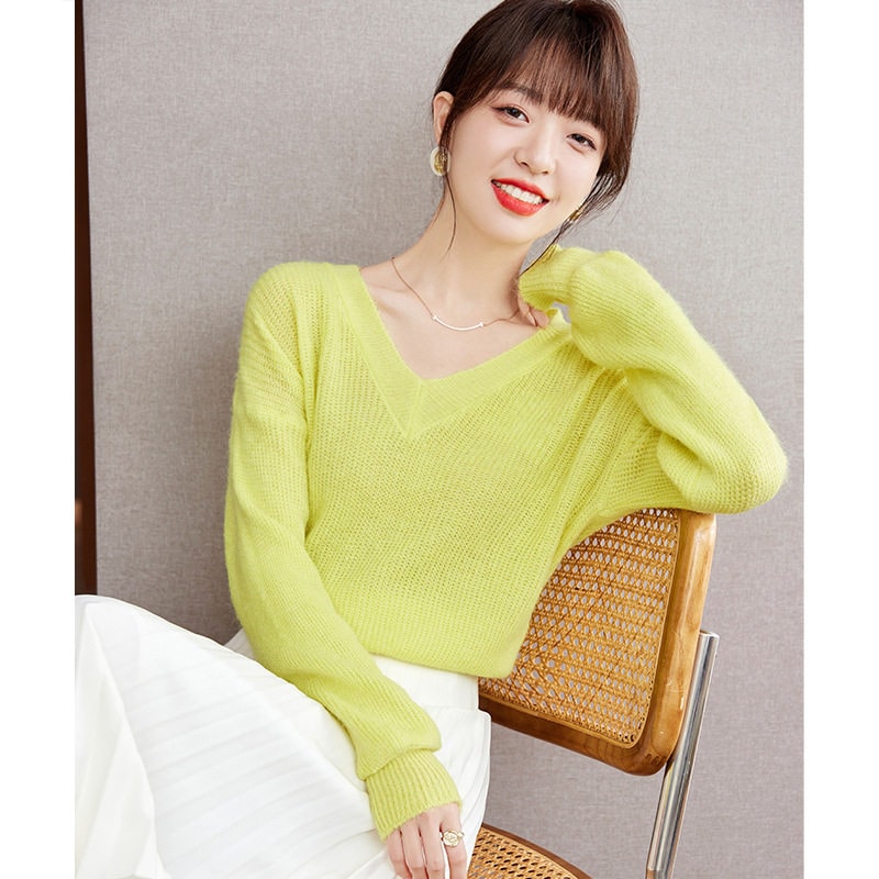 レディース セーター 長袖 ニット vネック 薄手 プルオーバー ニットセーター シンプル ファッション トップス おしゃれ 春 秋 冬 カジュアル 学生 カットソー ニットトップス クリスマス 日常