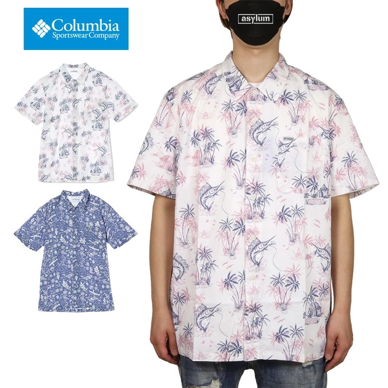 コロンビア シャツ COLUMBIA 半袖シャツ ベンチレーション 脇 背中 透湿 メンズ レディース アウトドア ブランド 大きいサイズ おしゃれ 白 綿100%