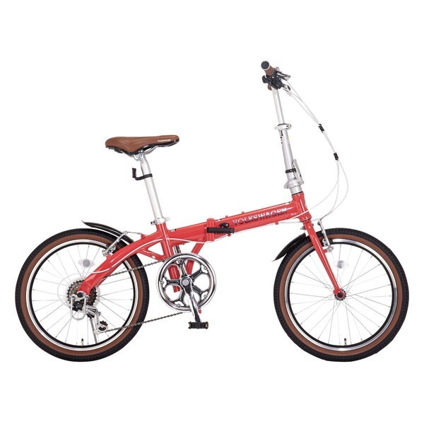 フォルクスワーゲン 折りたたみ自転車 20インチ VW-FDB206ALSL レッド 67378 6段変速 メーカー直送