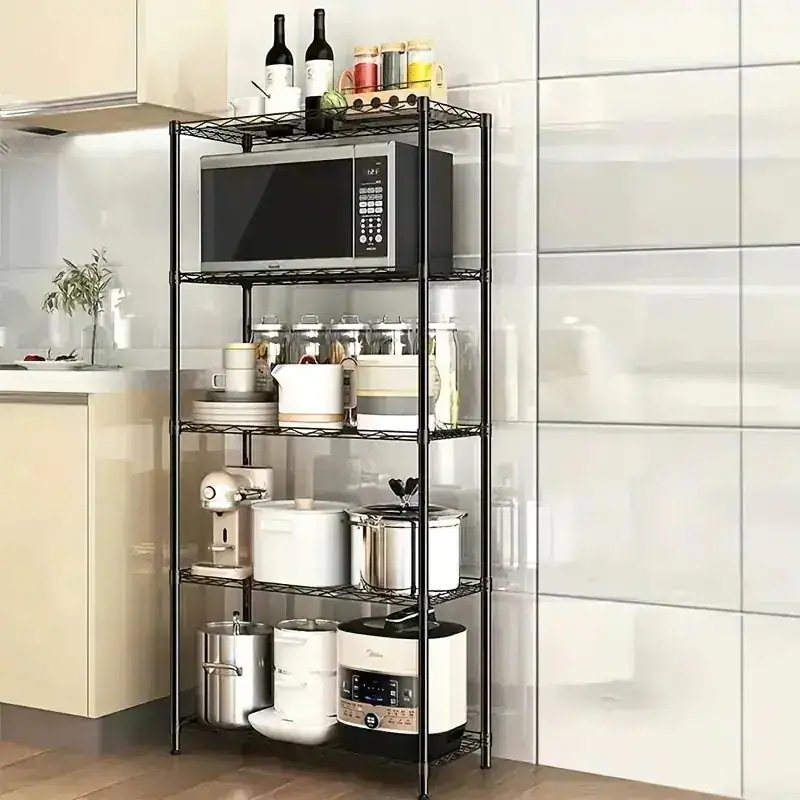 フロアスタンディング収納棚345層メタル収納ラック高さ調節可能なバルコニー用花ポットホルダー鉢植え収納ラック寝室リビングバス書斎用雑貨収納ラック家庭の整理整頓用品