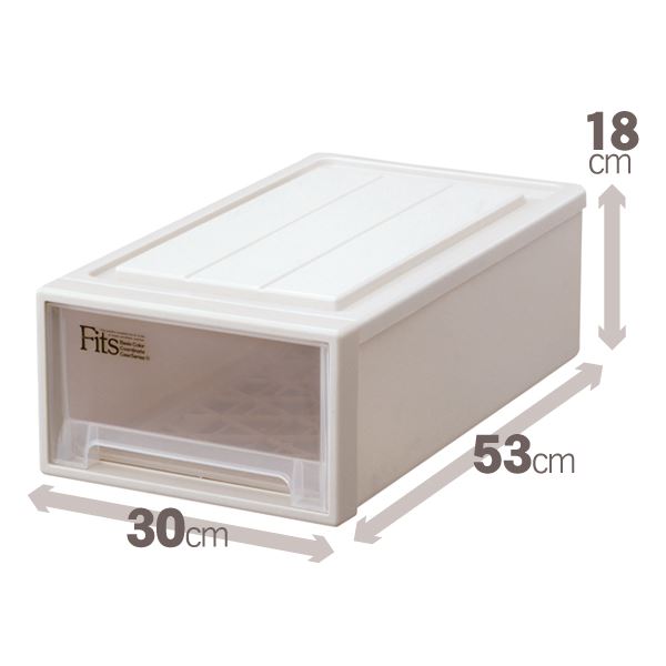 クローゼット収納/衣装ケース (幅30cm×高さ18cm) スリム 『Fits フィッツケース』 日本製