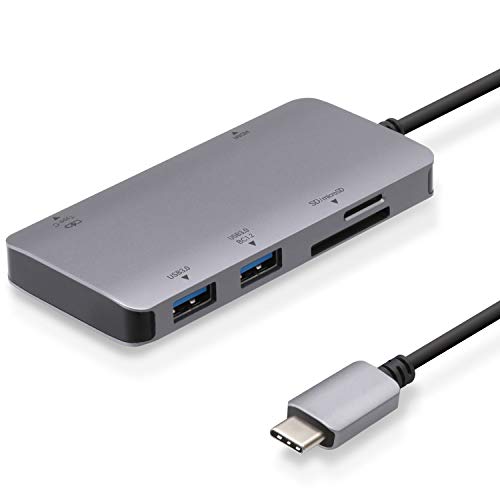 エレコム USB Type-C ハブ ドッキングステーション 6-in-1 DST-C12SV/EC 100W PD対応 USB3.1 Type-C×1ポート USB3.0-A×2ポート 4K対応HD