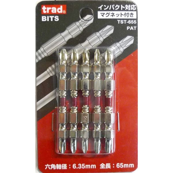 (業務用25セット) TRAD スリムトーションビット/先端工具 (5本入り×25セット) ＋2×65mm TST-655 (DIY用品/大工道具)