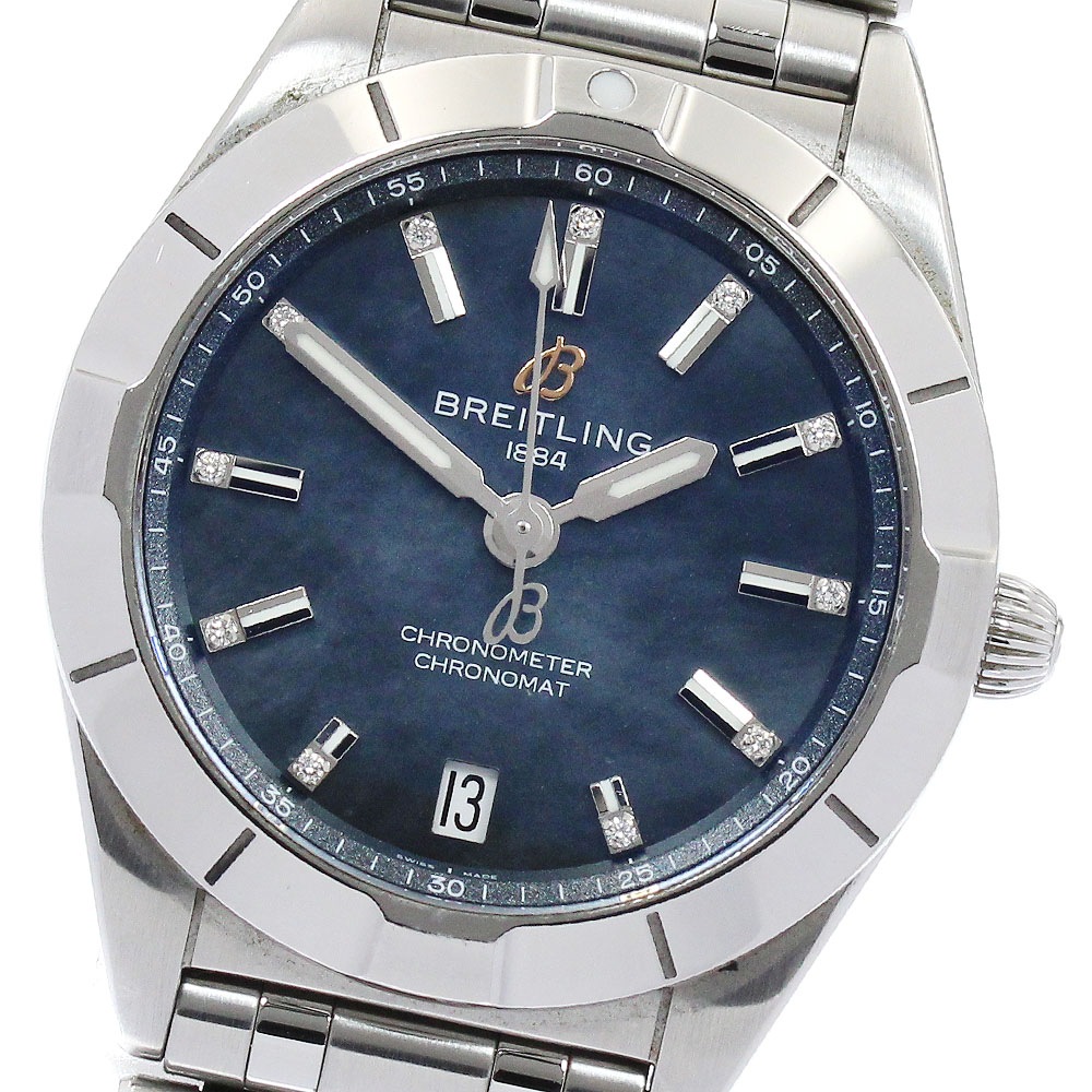 ブライトリング BREITLING A77310 クロノマット32 11Pダイヤ クォーツ レディース 内箱・保証書付き_886474【中古】