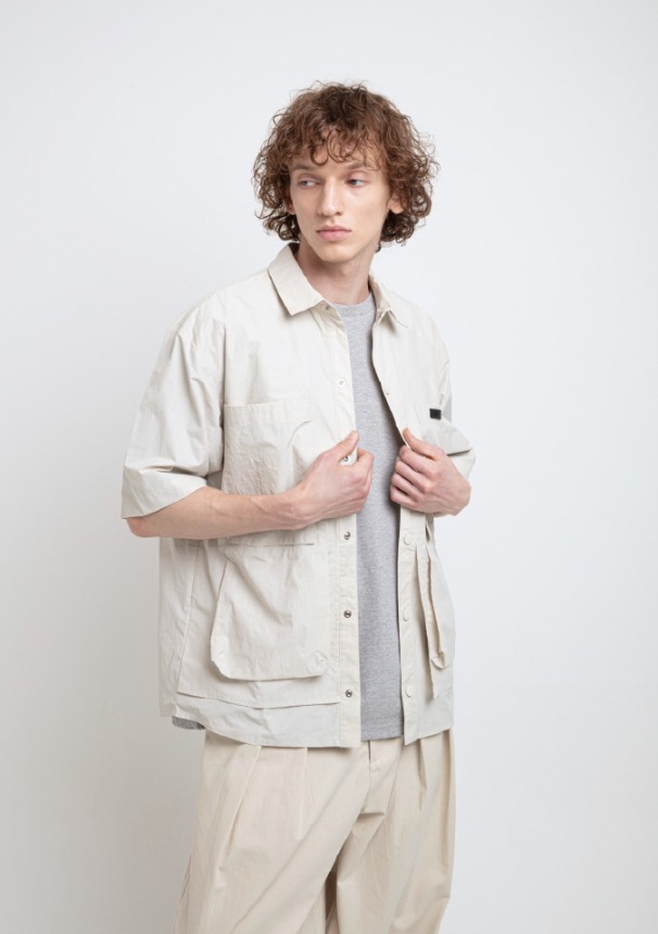 daub メンズ ウーブン シャツ グレー シャツ