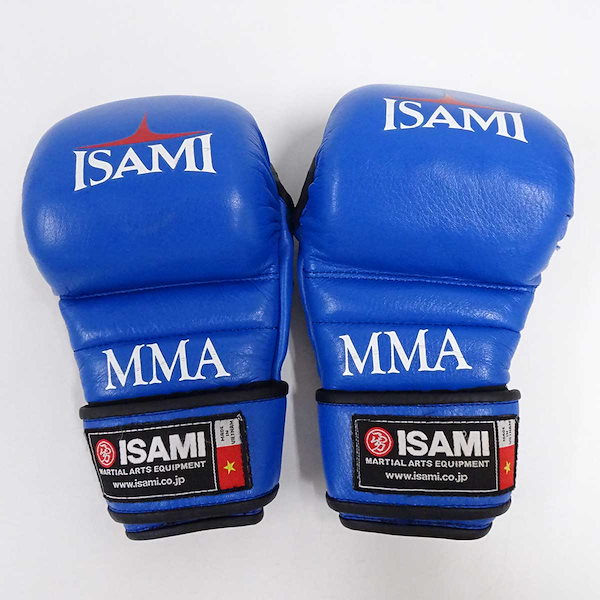 【中古】 イサミ パウンドグローブ オープンフィンガー 14039 ブルー ISAMI 総合格闘技 MMA