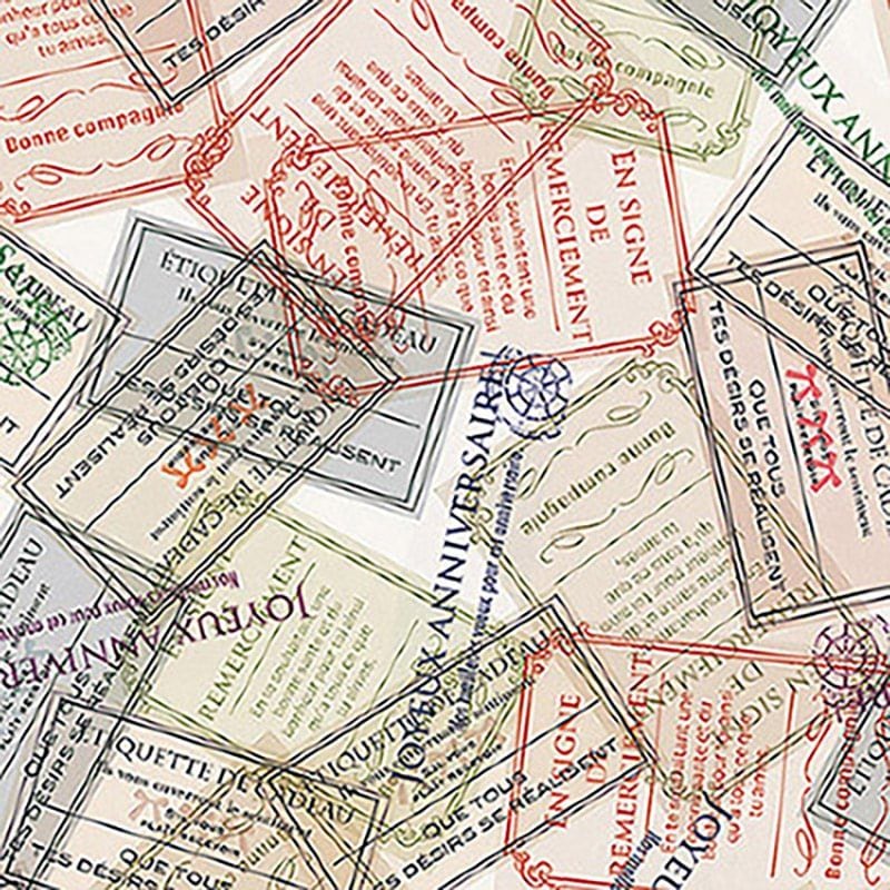 （まとめ買い）シモジマ HEIKO 包装紙 パターン柄 半才 フレンチチケット 50枚 750x528mm ラッピング用品 002411006 [x3セット]