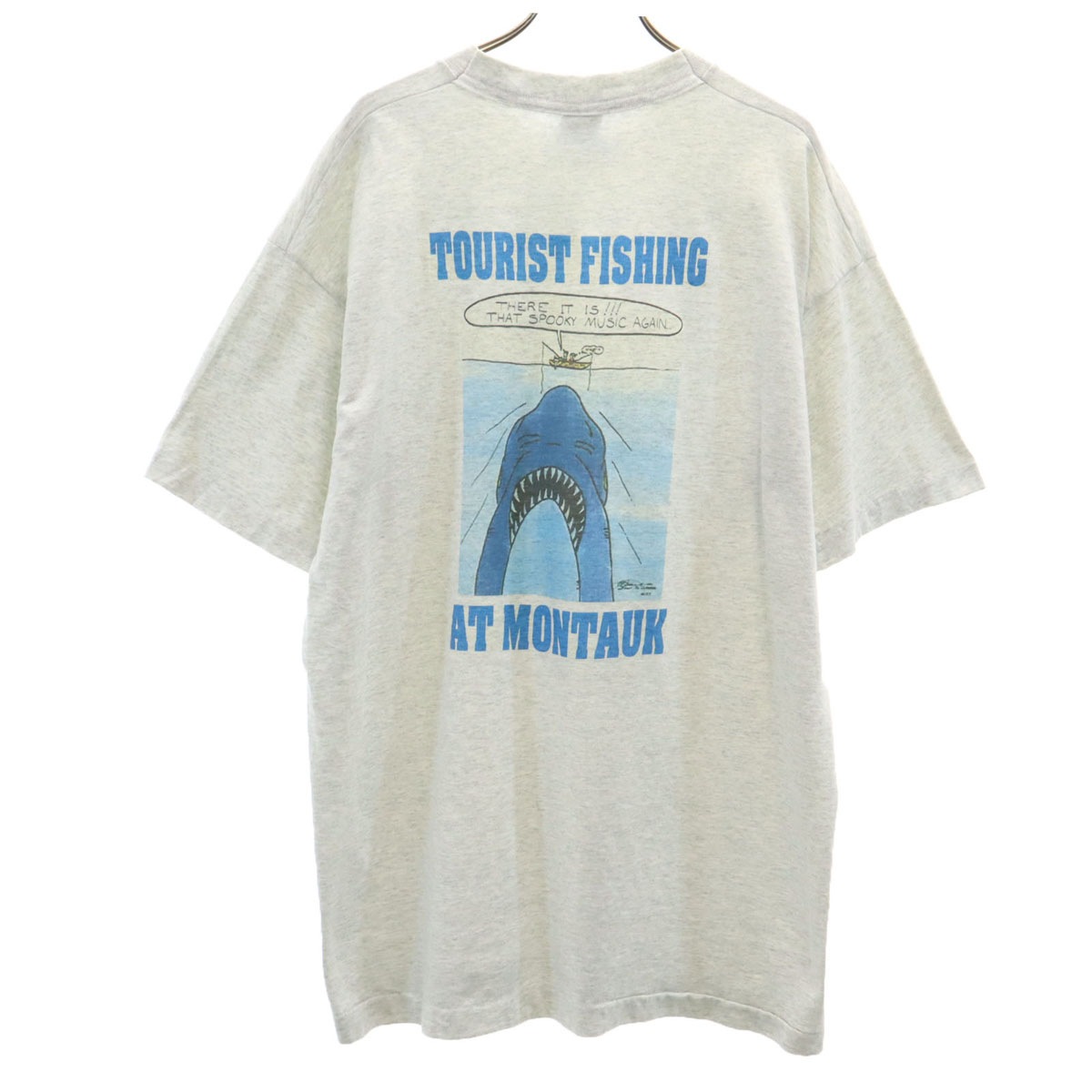 FRUIT OF THE LOOM BEST フルーツオブザルーム ベスト 90s USA製 オールド バック フィッシング プリント 半袖 Tシャツ XL シングルステッチ シャーク 鮫 メンズ 古