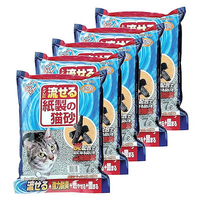 他サイト： アイリスオーヤマ 紙製の猫砂 脱臭ペーパーフレッシュ 猫 砂 7L×5袋入 DPF-70の商品画像
