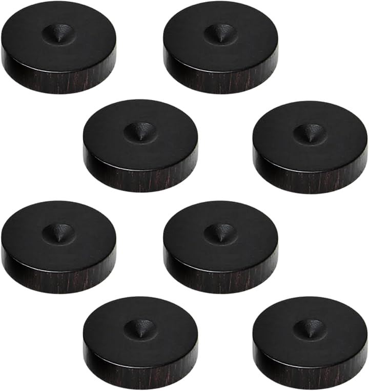 木製 黒檀 インシュレーター スピーカー オーディオ スパイク受け スパイクベース スピーカースタンド ウッド(33x10mm(8個))