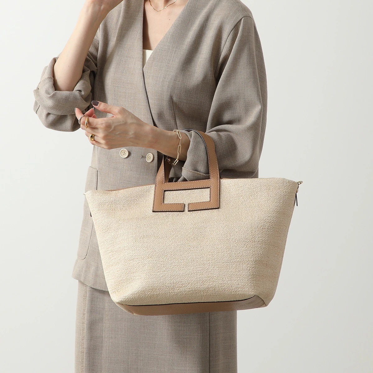 LORISTELLA ロリステッラ ハンドバッグ LOLA ローラ 2970PS レディース ショルダーバッグ クロスボディ レザー×ストロー 鞄 NA-DO