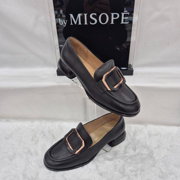 By 女性 ゴールド装飾 クラシック ローファー 112HT339SH012 BLACK 4 JJ