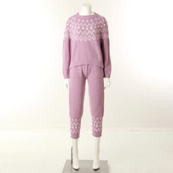 WPA556WSWPA556WPLV ノルディック柄女性用イージーウェア上下