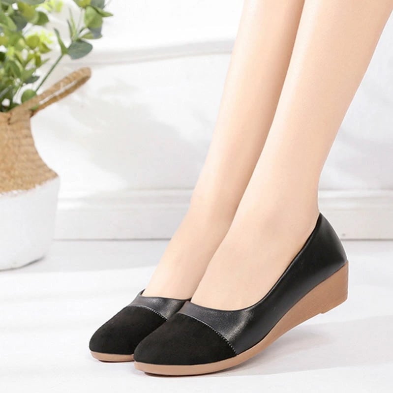 300円OFFクーポン 美脚 パンプス ラウンドトゥ ウエッジソール パンプス チャイナドレス 刺繍 スリッポン パンプス 身長アップ かわいい レディース シューズ 靴 2次会 入学 卒業 入園式