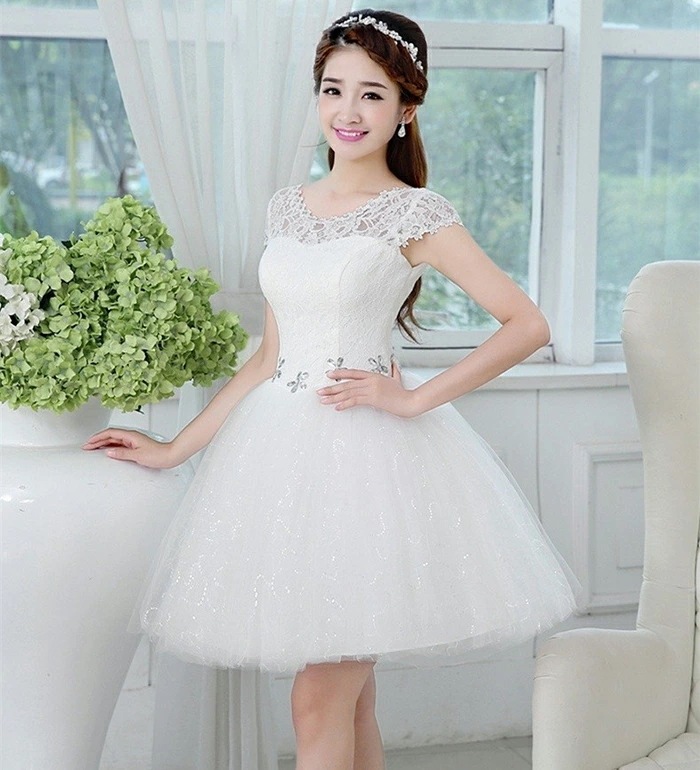 新作ウエディングドレス 二次会 ミニドレス 花嫁 ドレス ブライダル ショートドレス ウェディングドレス 結婚式 エンパイア パーティードレス カラードレス 大きいサイズ 小きいサイズ 披露宴 発表会