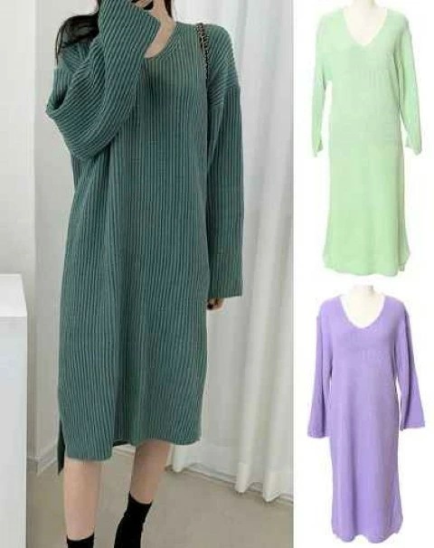 ニットワンピース 厚手 長袖ニットソー カットソー ワンピース ひざ丈 無地 シンプル カジュアル 大きいサイズ レディース 秋冬 結婚式 きれいめ タイト フォーマル 大人 上品 チュニック one 4,827円