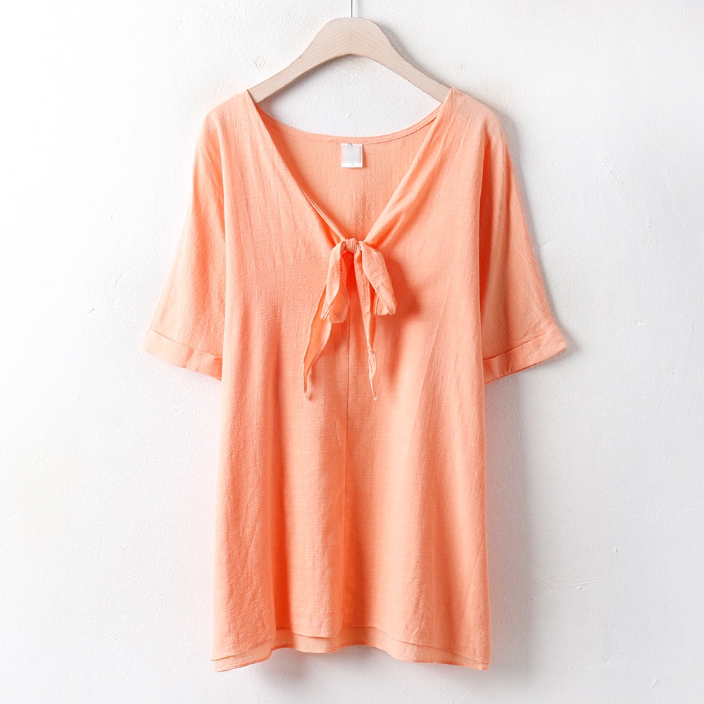 服韓国服ファッション大きいサイズスカーフ綿ブラウスCR2723M807 real bigsize korea fashion