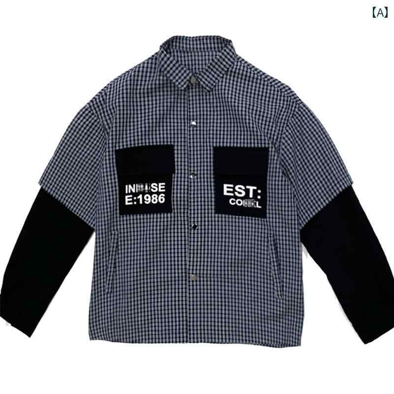 メンズ 秋 ぴったり 薄手 涼しい コート フェイク セットアップ クラシック チェック コート シルエット スリム チェック 5,690円