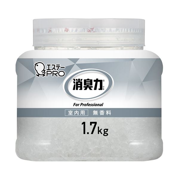 （まとめ） エステー 消臭力業務用消臭剤 クラッシュゲルタイプ 室内用 無香料 本体 1.7kg 1個 (×3セット)