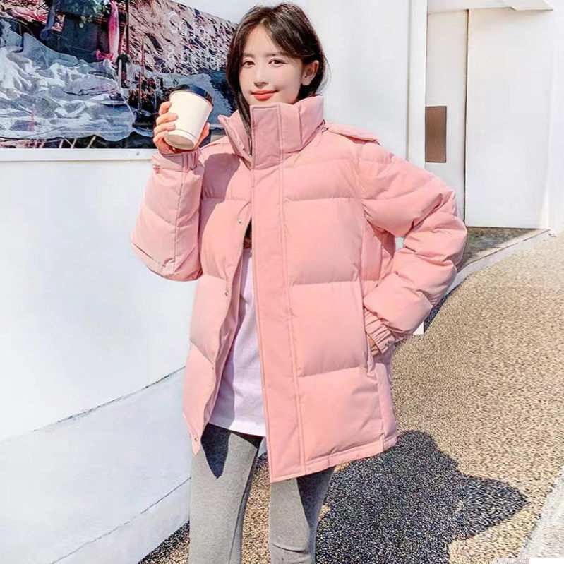 ダウンジャケット レディース ダウンコート ショート丈 立ち襟 英文字