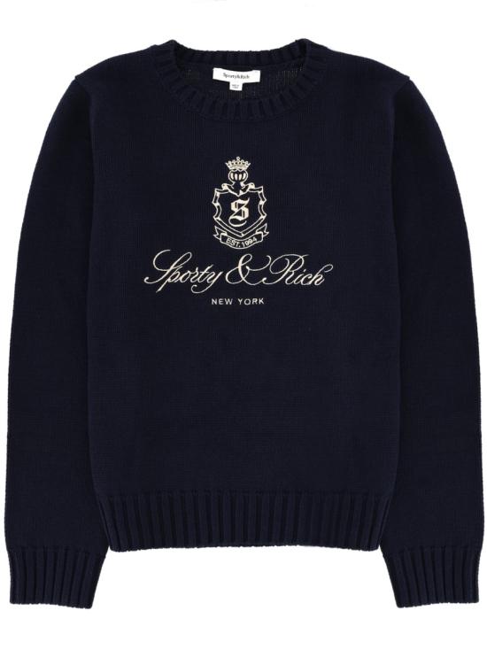 SPORTY & RICH Men Sweater WS06566205BL106 DARKNAVY BLUE