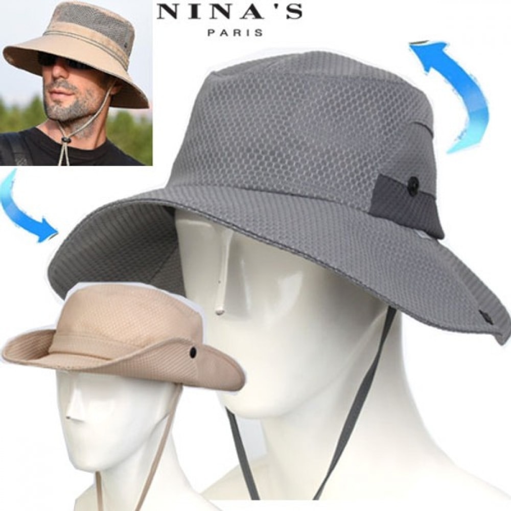 (ニナスパリ) フルメッシュミッドサマーメンズブリムハット (3SS144)