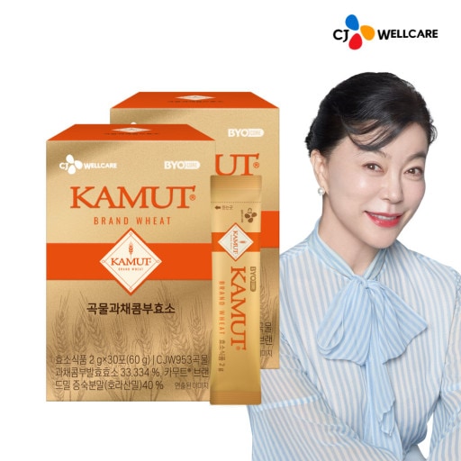 [1+1] CJウェルケア BYOCORE カムットBRAND WHEAT 穀物コンブ低分子酵素 30包