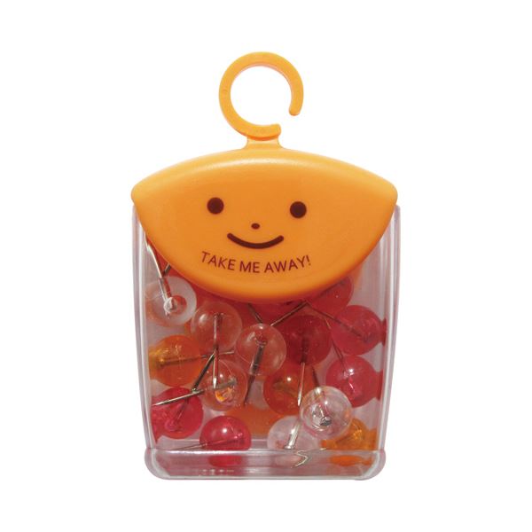 （まとめ）ミツヤ ツレテッテ マップピン頭径Φ10mm クリアフルーツ3色アソート 100本[x5]