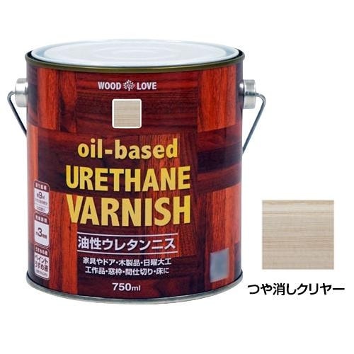 ニッペホームペイント WOODLOVE 油性ウレタンニス つや消しクリヤー 750ml