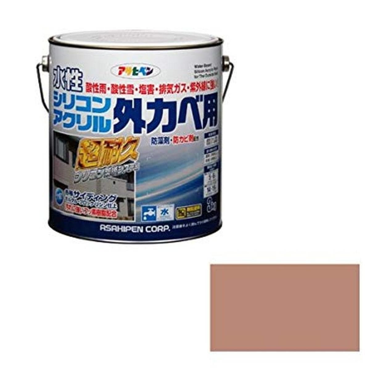 アサヒペン 水性シリコンアクリル外カベ用 ソフトオーカー 3kg