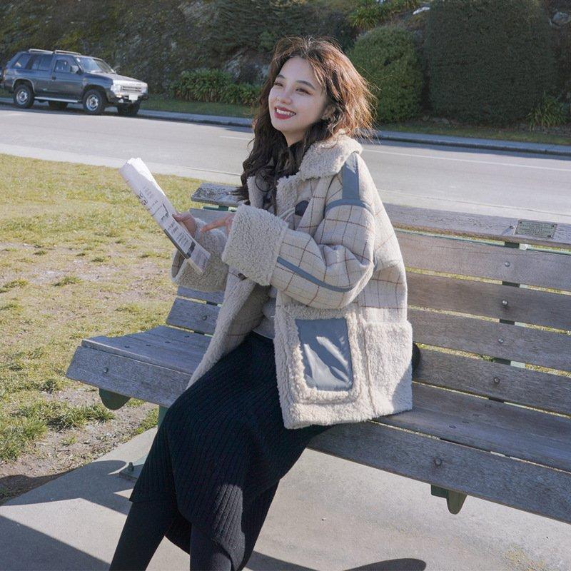 冬作中綿ボアブルゾンレディース秋冬ボアコートアウター長袖中綿ブルゾン大きいサイズジャンパー裏起毛コート厚2030