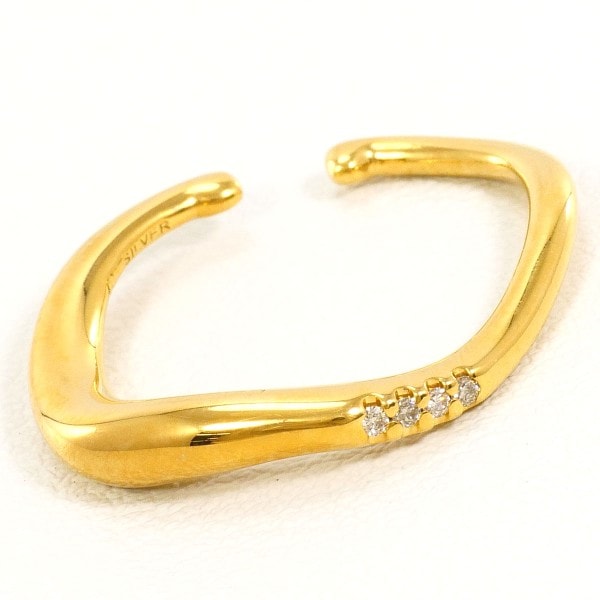 4℃ シルバー YGメッキ イヤーカフ(片耳) ダイヤ 総重量約2.8g ジュエリー 中古 5,465円
