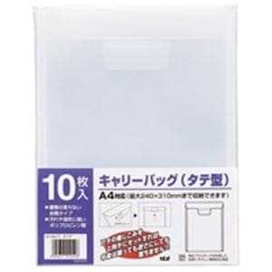 （まとめ買い）テージー キャリーバッグA4タテ CC342 クリア10冊 [x5セット]
