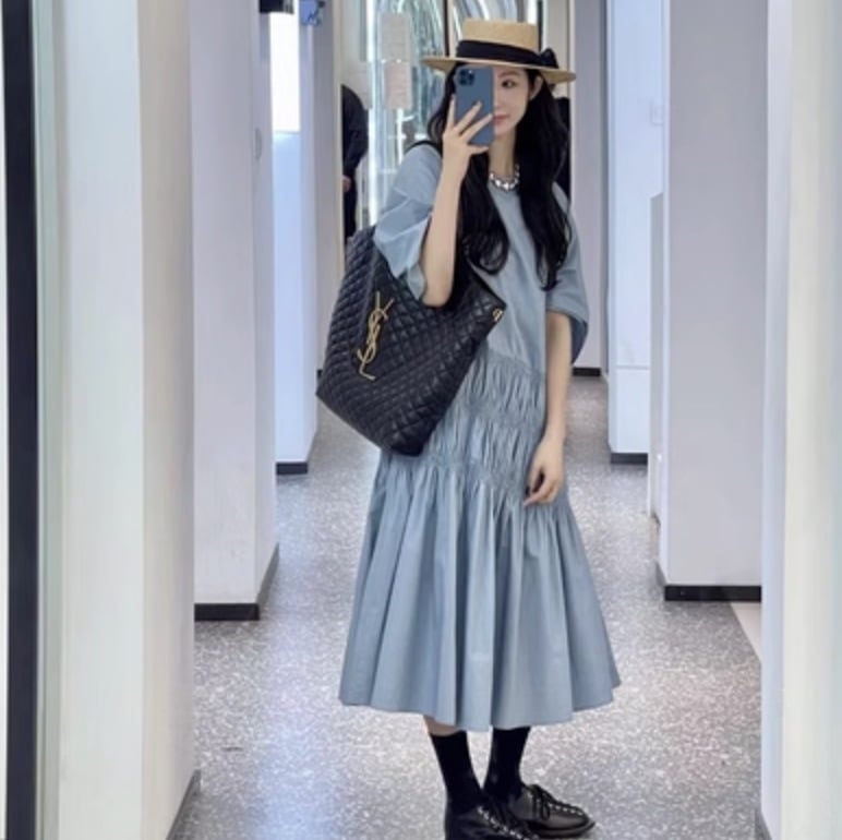 ワンピース フレアワンピース ミモレ ミモレ丈 袖あり 半袖 かわいい 大人可愛い きれいめ シンプル カジュアル 大人 上品 おしゃれ お洒落 かっこいい レトロ 大人女子 こなれ感 ルーズ 個性的