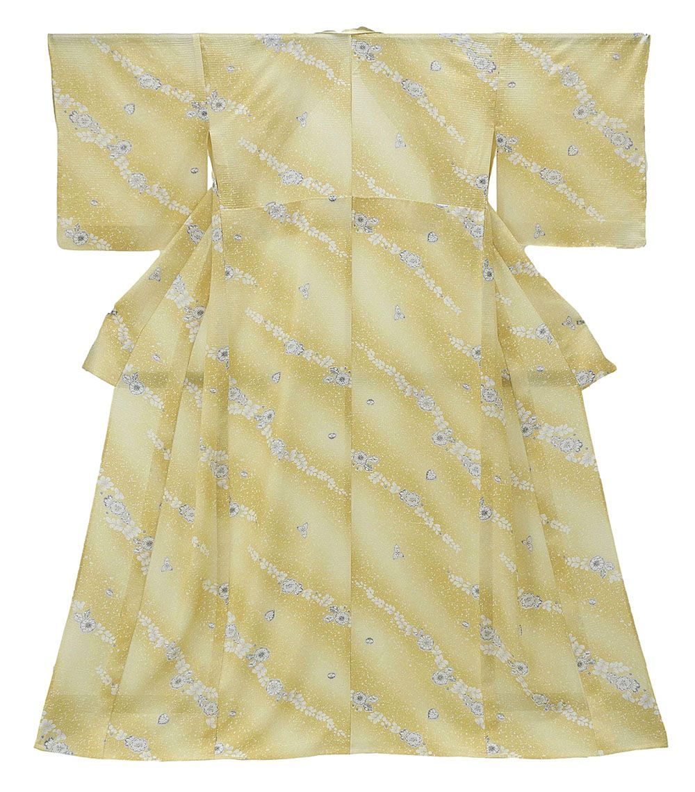 夏物 小紋 新品仕立済 正絹 夏物 辻が花模様 身丈164.5cm 裄丈68cm 絽小紋 新品 仕立て上がり 着物 wc2174